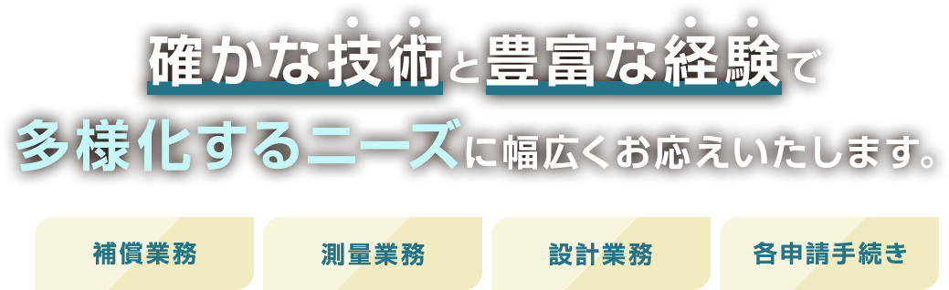 確かな技術と豊富な経験で多様化するニーズに幅広くお応えいたします。